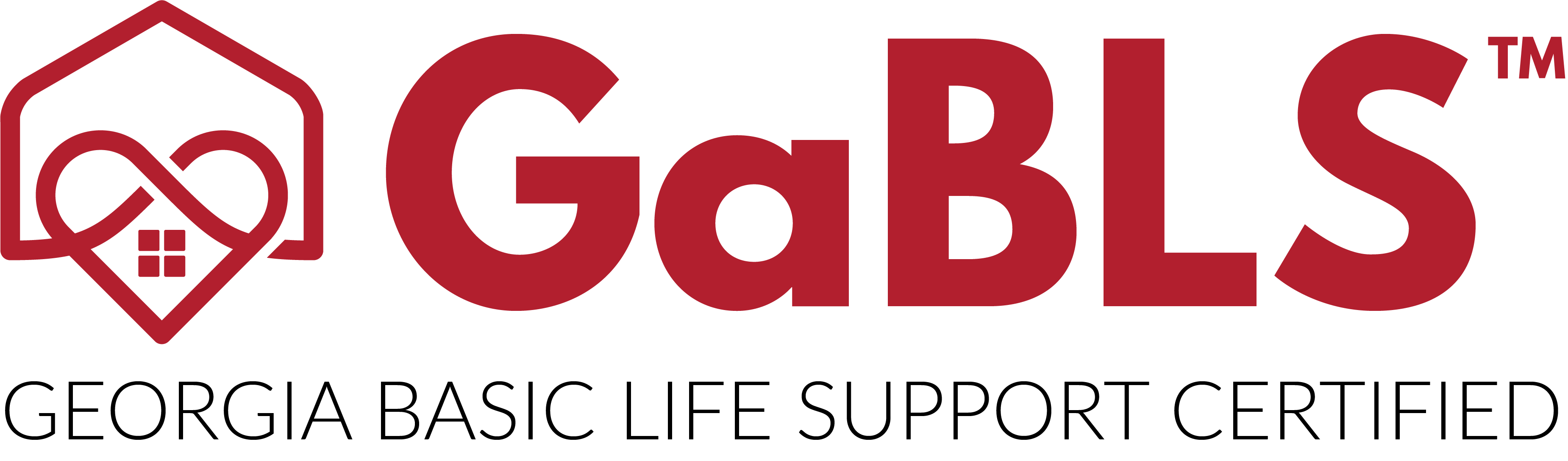 GaBLS logo, representing Georgia Basic Life Support Certified designation with an emblem featuring a heartbeat line symbol
