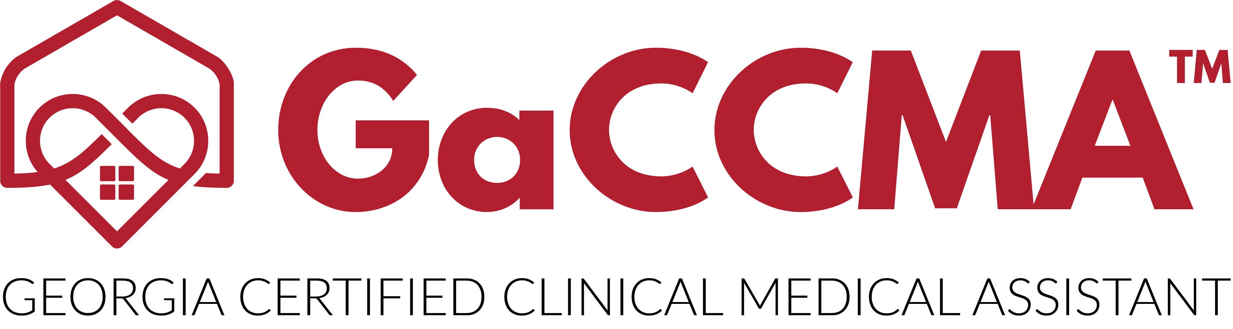GaCCMA logo, representing Georgia Certified Clinical Medical Assistant designation with an emblem featuring a medical cross symbol